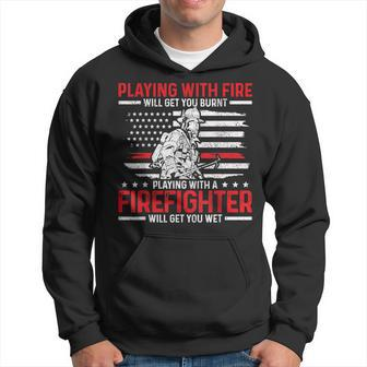 Mens Firefighter Funny Quote Fireman Patriotic Fire Fighter Gift Hoodie - Seseable