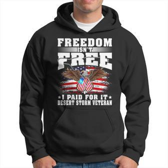 Mens Freedom Isnt Free I Paid For It Proud Desert Storm Veteran Men Hoodie Graphic Print Hooded Sweatshirt - Seseable