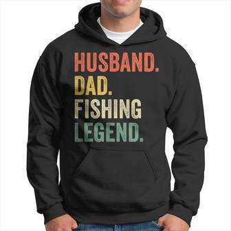 Mens Funny Fisherman Husband Dad Fishing Legend Vintage Hoodie - Seseable