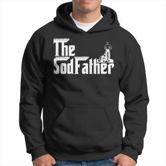 Mens Funny Landscaper The Sodfather Mens Grass Cutting Men Hoodie Graphic Print Hooded Sweatshirt - Seseable