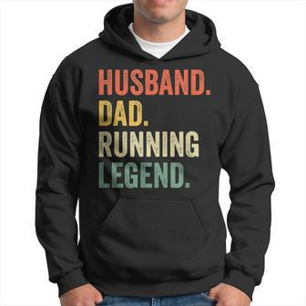 Mens Funny Runner Husband Dad Running Legend Vintage Hoodie - Seseable