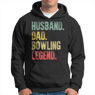 Mens Funny Vintage Bowling Men Husband Dad Legend Retro Hoodie - Seseable