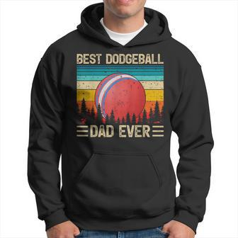 Mens Funny Vintage Retro Best Dodgeball Dad Ever Fathers Day Hoodie - Seseable