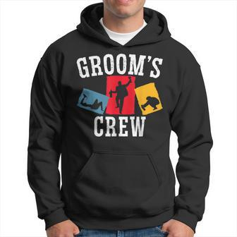 Mens Grooms Crew Groom Squad Stag Night Bachelor Party Hoodie - Seseable
