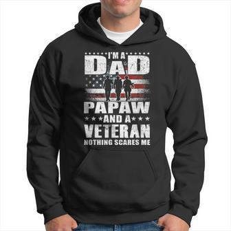 Mens I Am A Dad A Papaw And A Veteran Fathers Day Gift Hoodie - Seseable