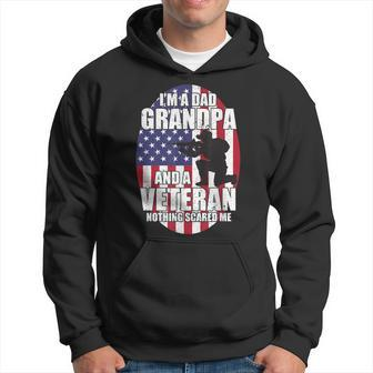 Mens I Am A Dad Grandpa And A Veteran Nothing Scares Me Usa Gift V2 Hoodie - Seseable