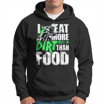 Mens I Eat More Dirt Than Food Dirt Bike Enduro Motocross Lover Men Hoodie Graphic Print Hooded Sweatshirt - Seseable