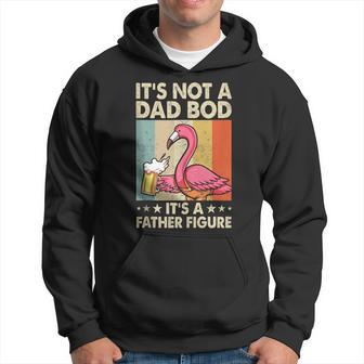 Mens Its Not A Dad Bod Its Father Figure Flamingo Drinking Beer Hoodie - Seseable