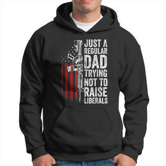 Mens Just A Regular Dad Trying Not To Raise Liberals Fathers Day Hoodie - Seseable