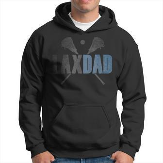 Mens Lax Dad Lacrosse Player Father Coach Sticks Vintage Graphic Hoodie - Seseable
