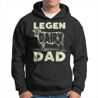 Mens Legen Dairy Dad Cow Farmer Fathers Day For Men Hoodie - Seseable