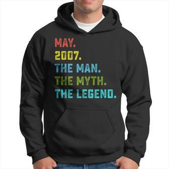 Mens Man Myth Legend May 2007 16Th Birthday Gift 16 Years Old Hoodie | Mazezy