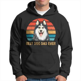 Mens Mens Quote Best Dog Dad Ever Vintage Siberian Husky Gift For Men Hoodie | Mazezy