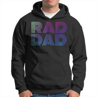 Mens Mens Rad Dad 1980S Retro Fathers Day Hoodie - Seseable