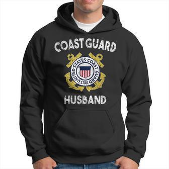 Mens Mens Us Coast Guard Husband Military Pride T Hoodie - Seseable
