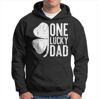 Mens One Lucky Dad Vintage St Patrick Day Hoodie - Seseable