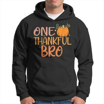 Mens One Thankful Brother Fall Thanksgiving Autumn Funny Bro Men Hoodie Graphic Print Hooded Sweatshirt - Thegiftio UK