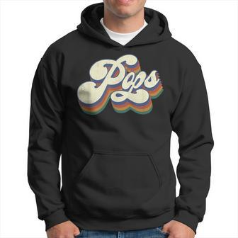 Mens Pops Gifts Retro Vintage Fathers Day Pops Hoodie | Mazezy