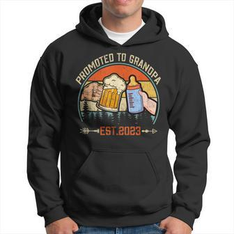 Mens Promoted To Grandpa 2023 Funny For New Grandpa Hoodie - Seseable