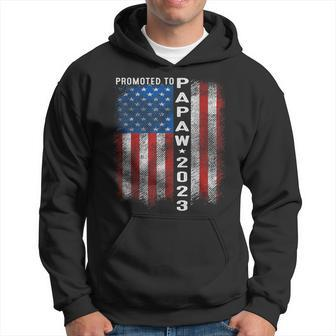 Mens Promoted To Papaw 2023 First Time Fathers Day New Dad Hoodie - Thegiftio UK