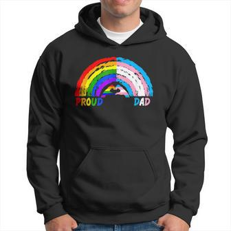 Mens Proud Dad Lgbt And Transgender Lgbtq Gay Rainbow Hoodie - Thegiftio UK