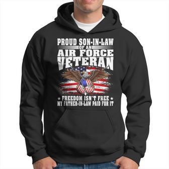 Mens Proud Son-In-Law Of An Air Force Veteran Freedom Isnt Free Men Hoodie Graphic Print Hooded Sweatshirt - Seseable