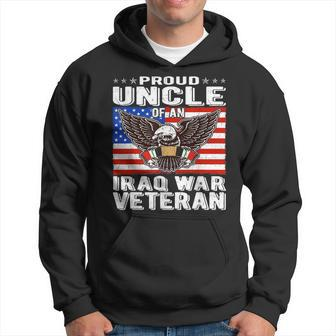 Mens Proud Uncle Of Iraq Veteran Patriotic Military Family Gifts Men Hoodie Graphic Print Hooded Sweatshirt - Seseable