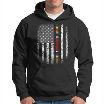 Mens Proud World War 2 Veteran - Us Flag Ww 2 Ribbon Dad Grandpa Men Hoodie Graphic Print Hooded Sweatshirt - Seseable