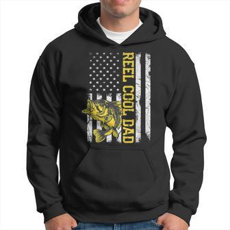 Mens Reel Cool Dad Fishing Fathers Day 4Th Of July Hoodie - Thegiftio