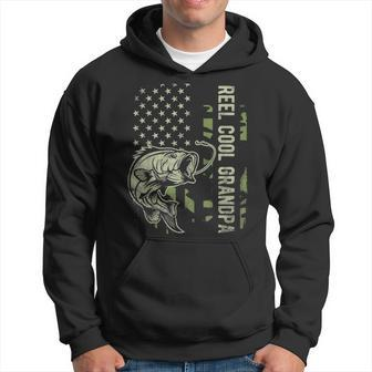 Mens Reel Cool Grandpa Camouflage American Flag Fathers Day Gift Hoodie - Seseable