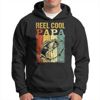 Mens Reel Cool Papa Vintage Fisherman Fathers Day Dad Fathers Day Hoodie - Thegiftio UK