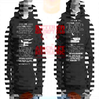 Mens Retired Aircraft Mechanic Airplane Maintenance Technician Hoodie - Thegiftio