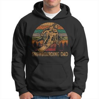 Mens Snowboarding Dad Sunset Snowboard Gift Winter Snowboarder Hoodie - Seseable
