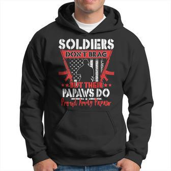 Mens Soldiers Dont Brag - Proud Army Papaw Military Grandfather Men Hoodie Graphic Print Hooded Sweatshirt - Seseable