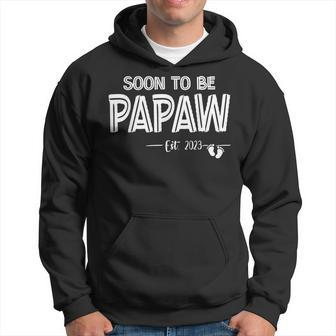 Mens Soon To Be Papaw Est2023 Retro Fathers Day New Dad Hoodie - Thegiftio UK