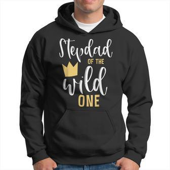 Mens Stepdad Of The Wild One 1St Birthday First Thing Matching Hoodie - Seseable