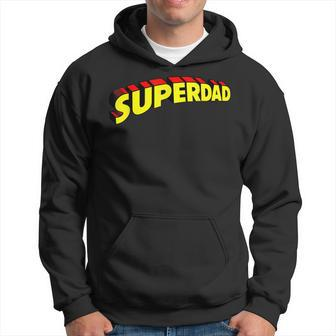 Mens Superdad Super Dad Super Hero Superhero Fathers Day Vintage Hoodie - Seseable