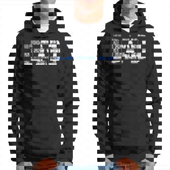 Mens Thin Blue Line Police Dad Police Officer Supporter Father Hoodie - Thegiftio