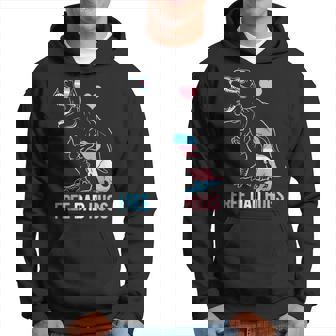 Mens Trans Free Dad Hugs Dinosaur Rex Daddy Transgender Pride Hoodie - Thegiftio