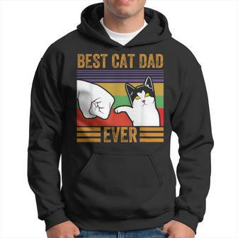 Mens Vintage Best Cat Dad Ever Men Bump Fit Fathers Day Gift Hoodie | Mazezy UK