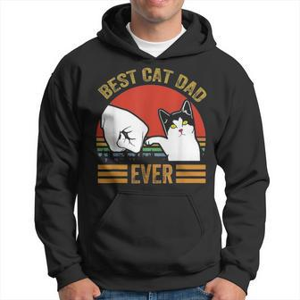 Mens Vintage Best Cat Dad Ever Men Bump Fit Fathers Day Gift V2 Hoodie - Seseable
