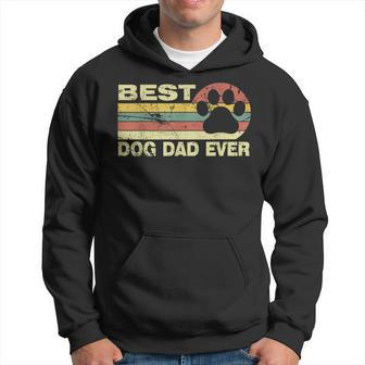 Mens Vintage Best Dog Dad Ever Cool Fathers Day Retro Hoodie - Seseable