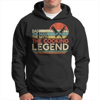 Mens Vintage Cooking Dad The Man The Myth The Legend Chef Gift Hoodie - Seseable