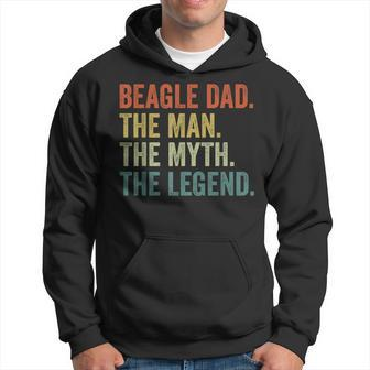 Mens Vintage Dog Dad Man Myth Legend Beagle Dad Day Hoodie - Seseable