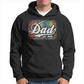 Mens Vintage Fathers Day Promoted To Dad Est 2021 New Dad Hoodie - Seseable