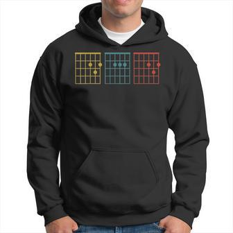 Mens Vintage Guitar Chord Dad Fathers Day Musician Hoodie - Seseable