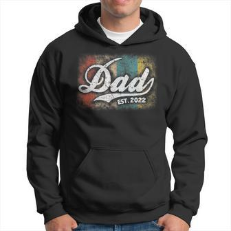 Mens Vintage New Daddy 2022 Promoted To Dad Est 2022 New Baby Hoodie - Seseable