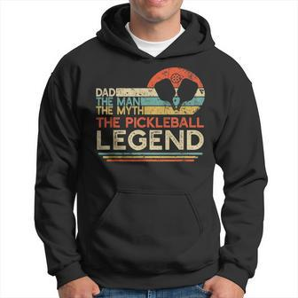 Mens Vintage Pickleball Dad The Man The Myth The Legend Hoodie - Seseable