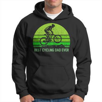Mens Vintage Retro Best Cycling Dad Ever Funny Mountain Biking Hoodie - Seseable