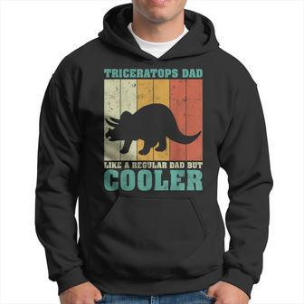 Mens Vintage Retro Triceratops Dad Like A Regular Dad Fathers Day Hoodie - Seseable
